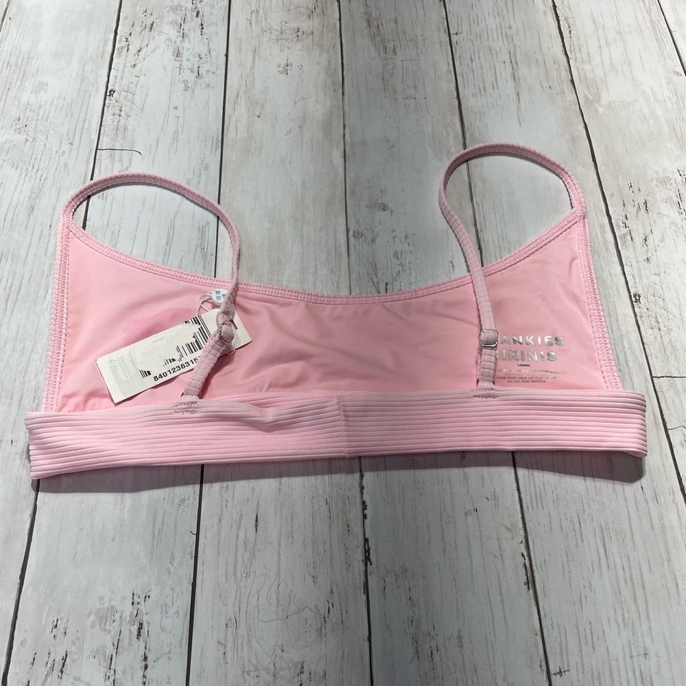 Gavin Ribbed Scoop Bikini Top in Love Pink by FRANKIES BIKINIS - Picture 5 of 6